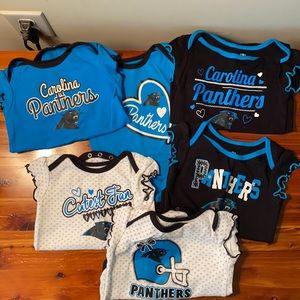 Girls 6-9Months Panthers NFL Apparel Bundle of 6 Onesies